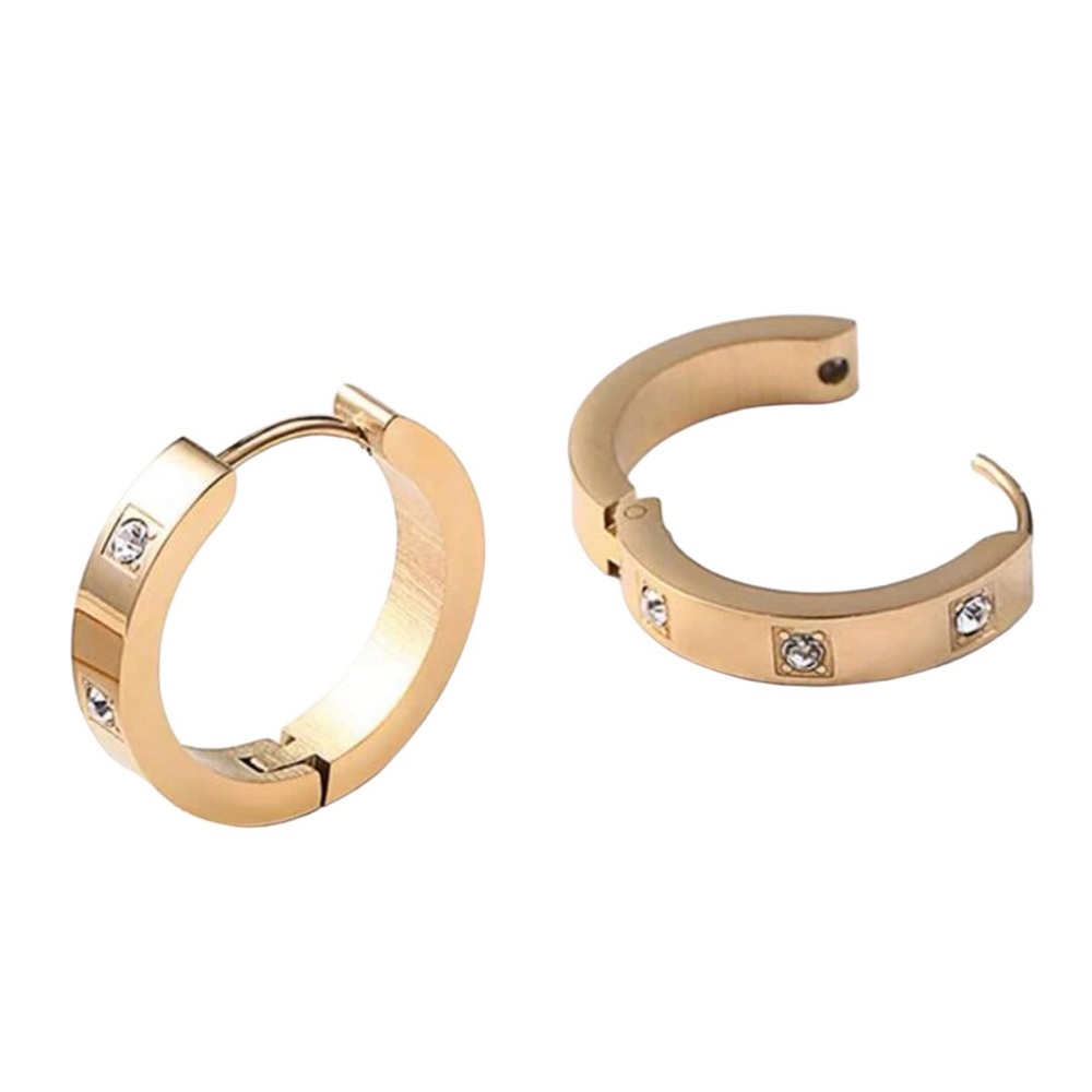 1 Pair Women Stainless Steel Hoop Earring - Picture 1 of 9